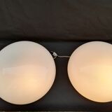 Two plafonniers in opaline of annees 60/70