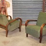 Pair of HF11 chairs by Karel Koželka and Antonín Kropáček for Jindřich Halabala