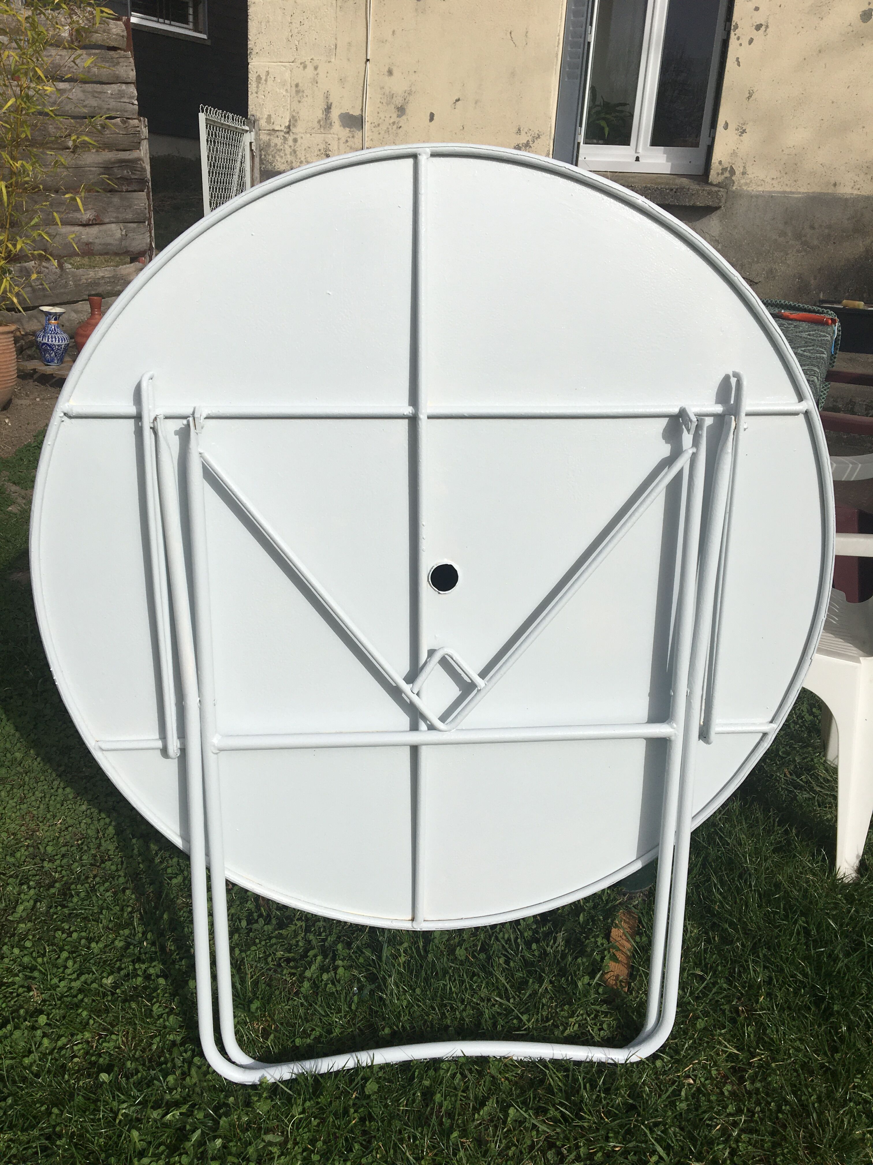 Wrought iron folding garden table