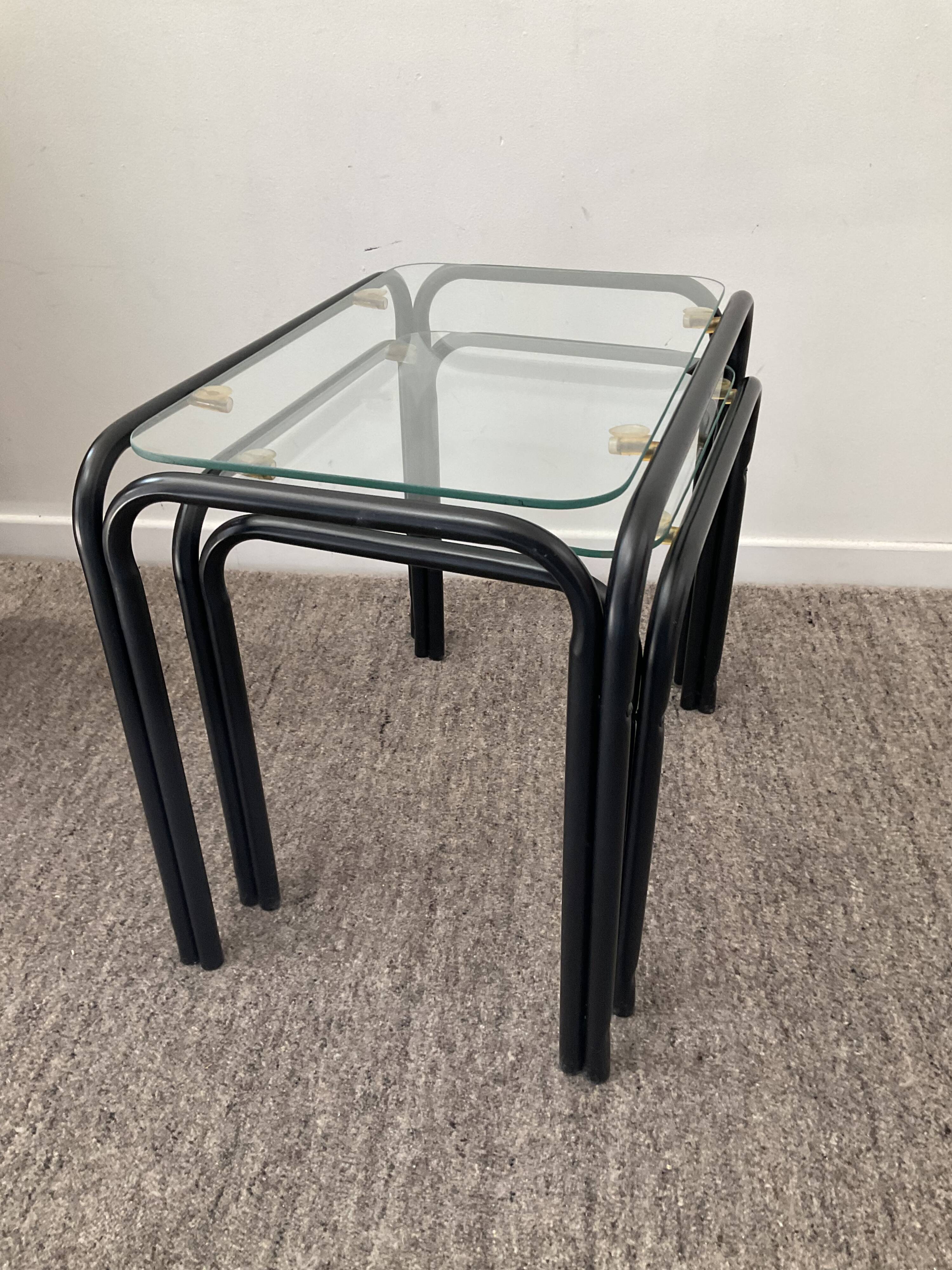 Pair of 2 vintage pull-out tables from the 70s-80s