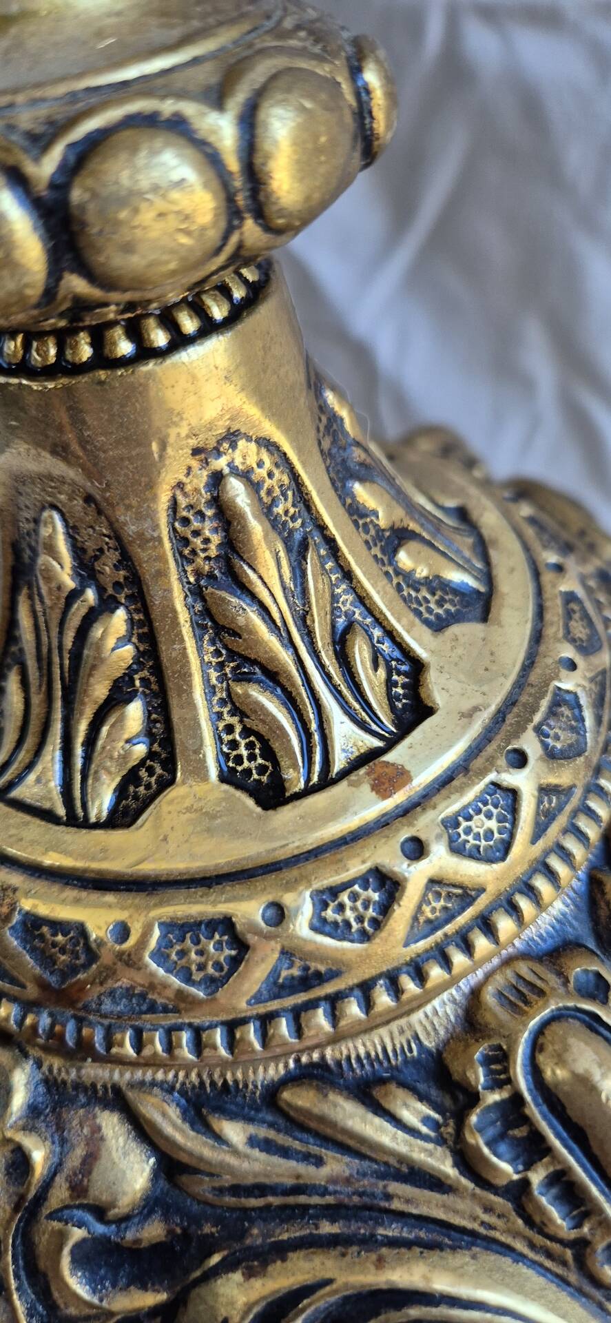 Rococo / Louis XVI brass tripod floor lamp, gilded