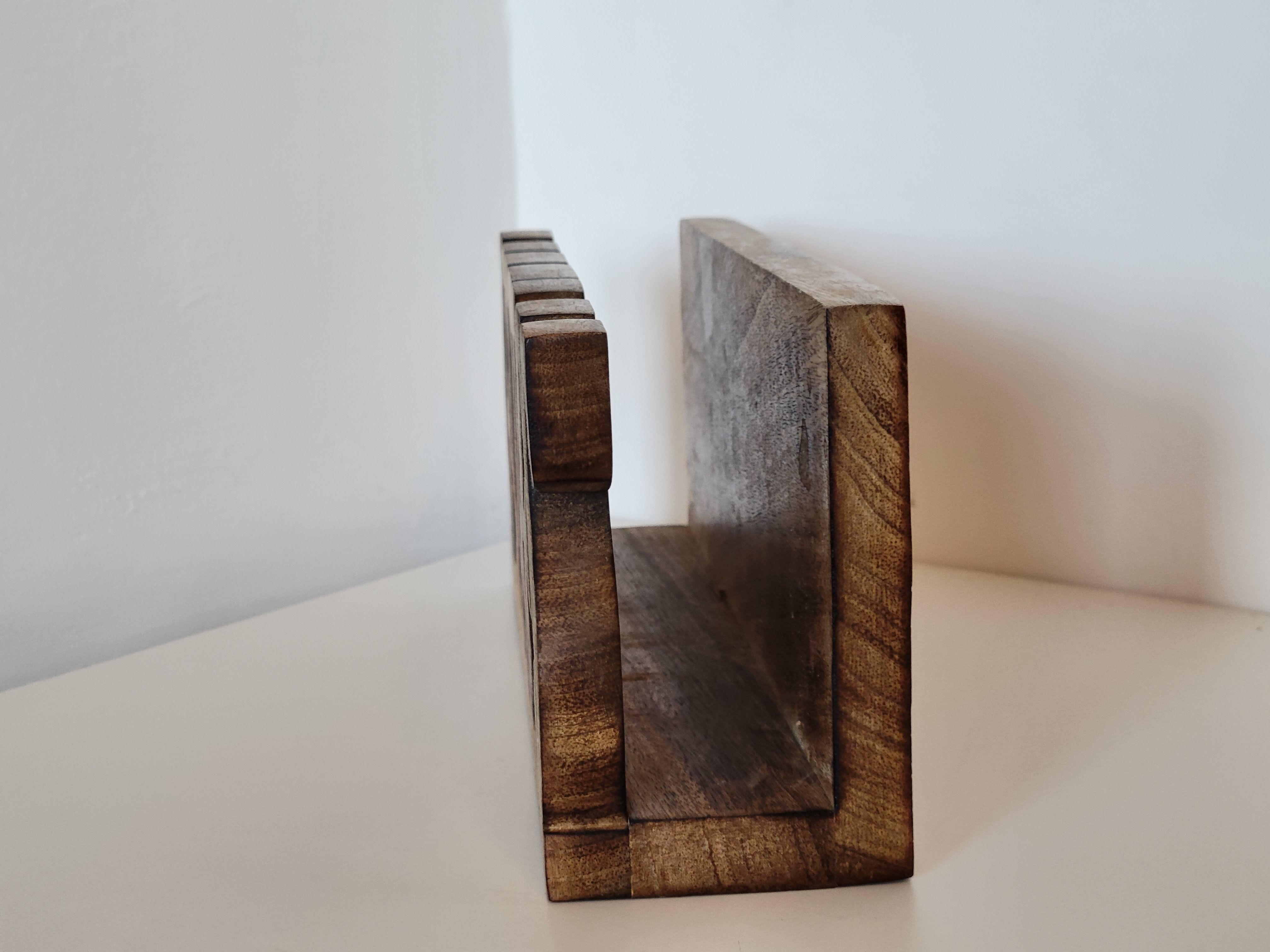 Mail rack carved wooden letter holder LETTERS