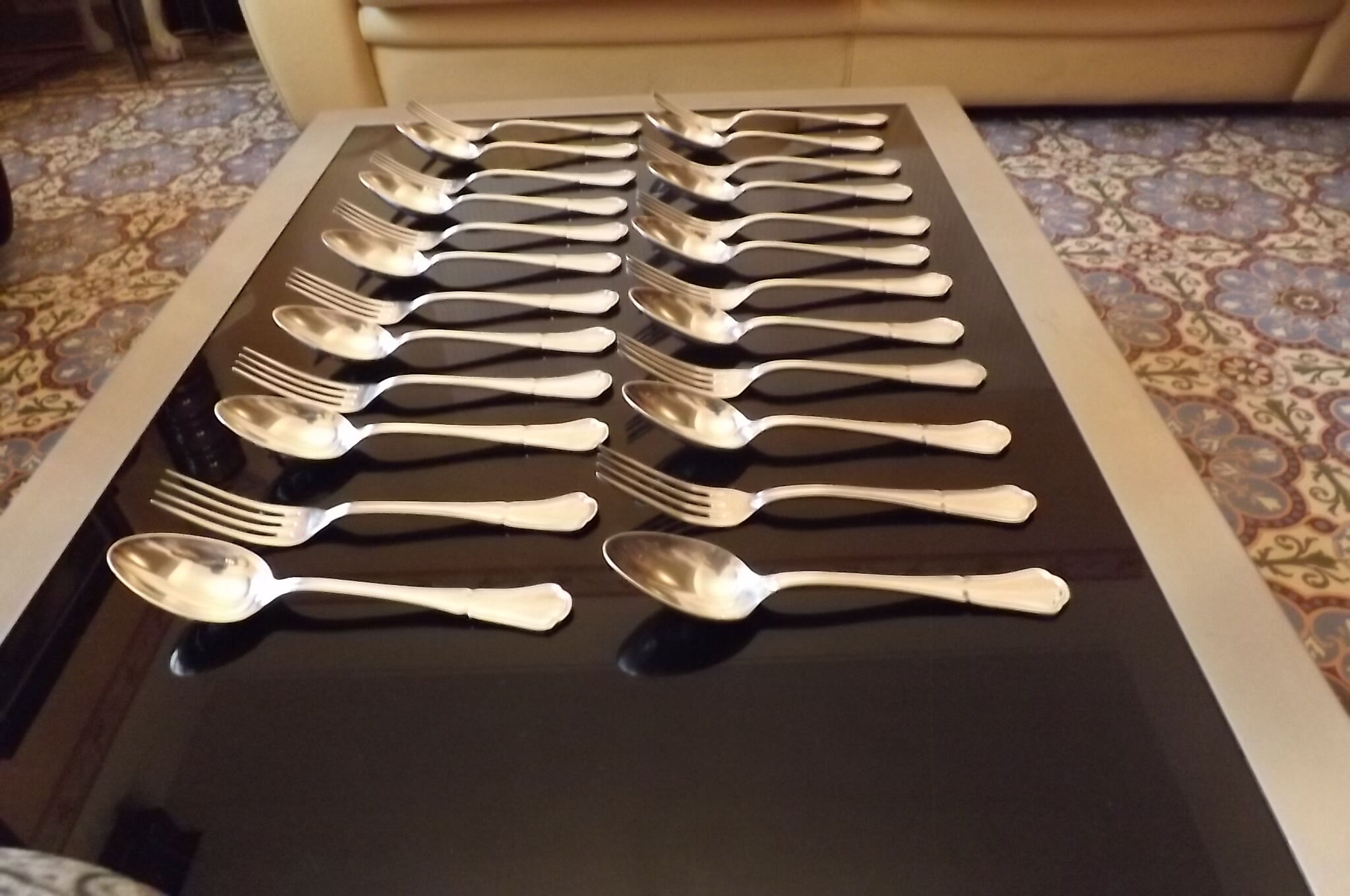 24 cutlery forks and spoons ercuis 20th
