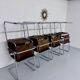 Lot 8 chaises tubulaires cuir métal design bauhaus années 70 vintage