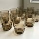 Lot de 10 verres à eau en verre fumé années 70