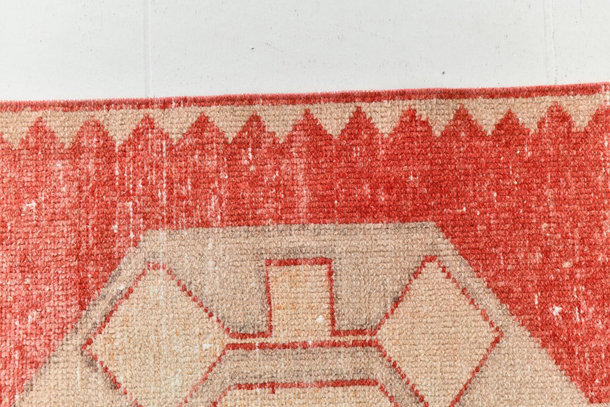 Turkish Classic Oriental Style Red Vintage Runner Rug, 87x379Cm