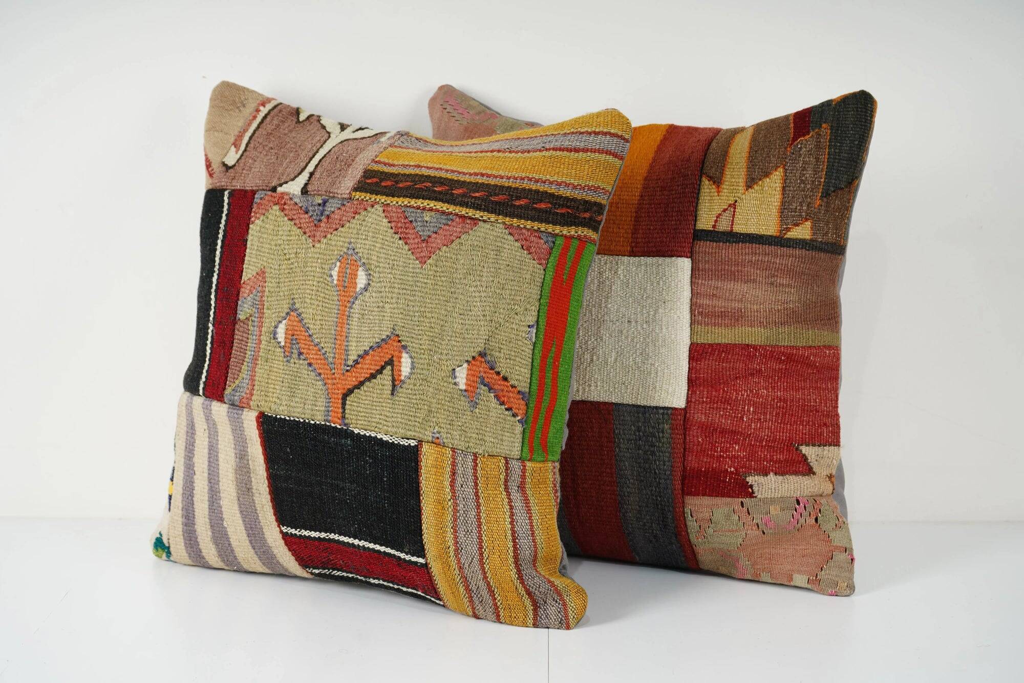 Set of 2 vintage Turkish cushion covers 51x51 cm