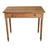 Desk, pine table, turned wooden legs, vintage, 70s