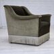 Fauteuil danois des années 1970, velours vert d'origine, bois de hêtre.