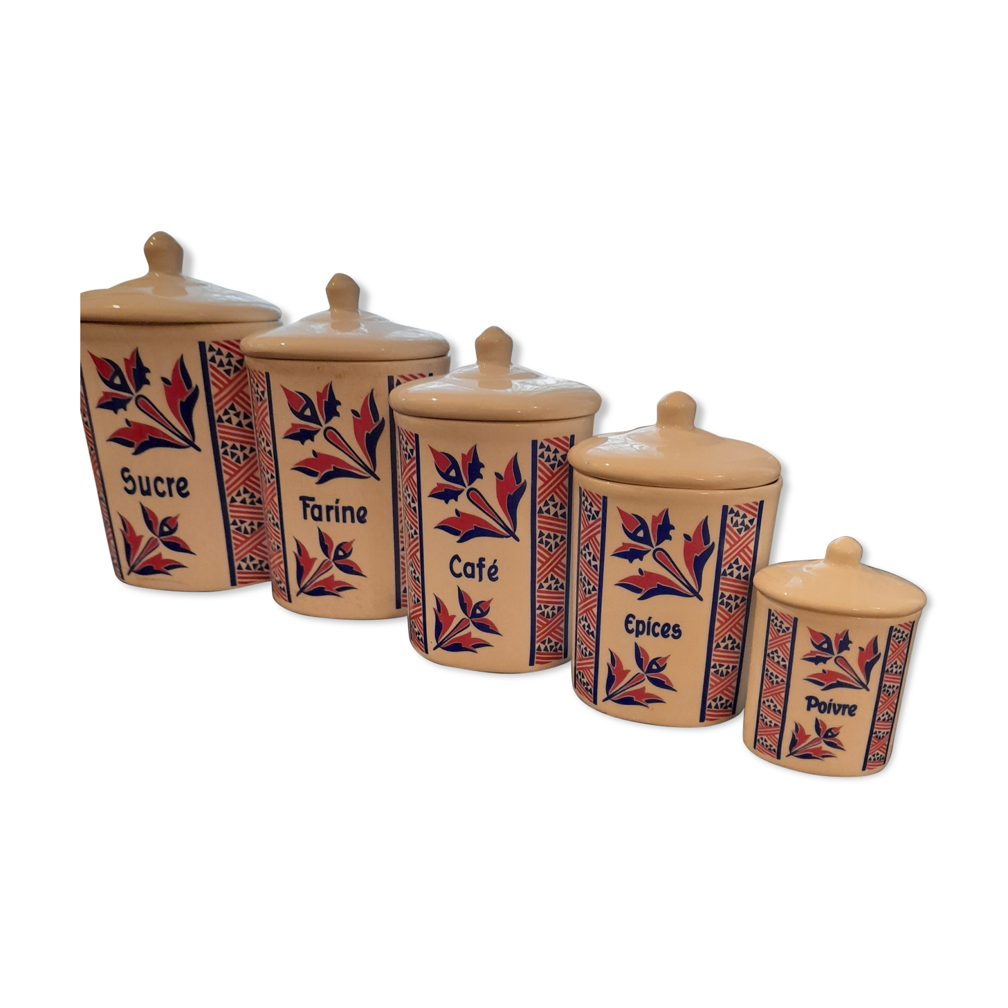Lot 5 spice jars Digoin Sarreguemines