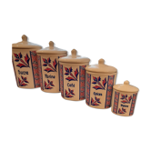 Lot 5 spice jars Digoin Sarreguemines