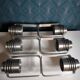 6 Vintage 1960 Mazda Pare Fée range brushed aluminum wall lights