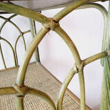 Bamboo shelf & green rattan