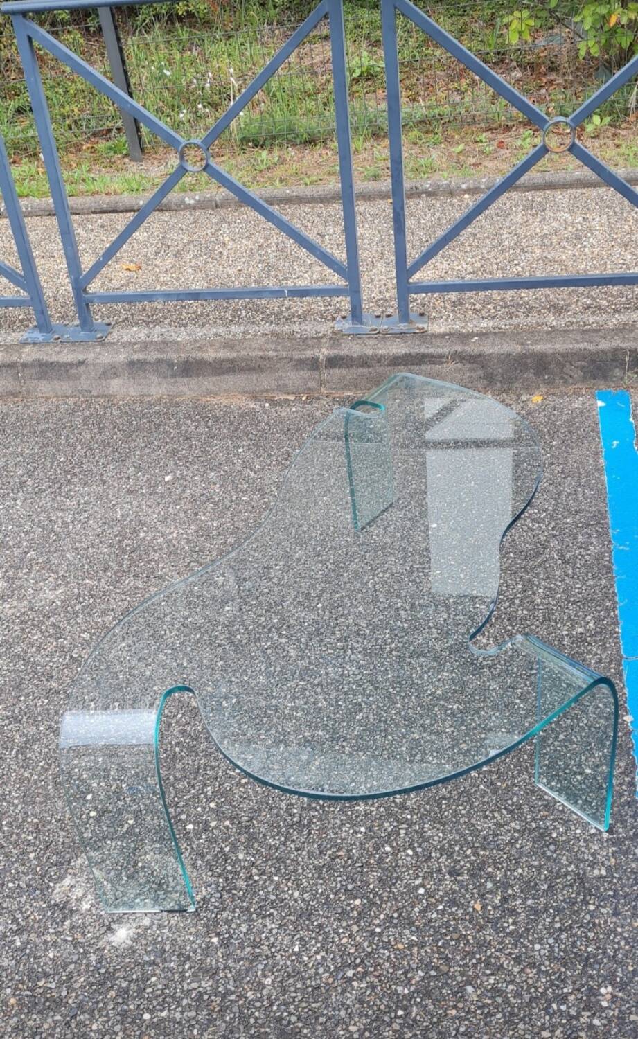 Glass coffee table by Hans von Klier for Fiam - 1990