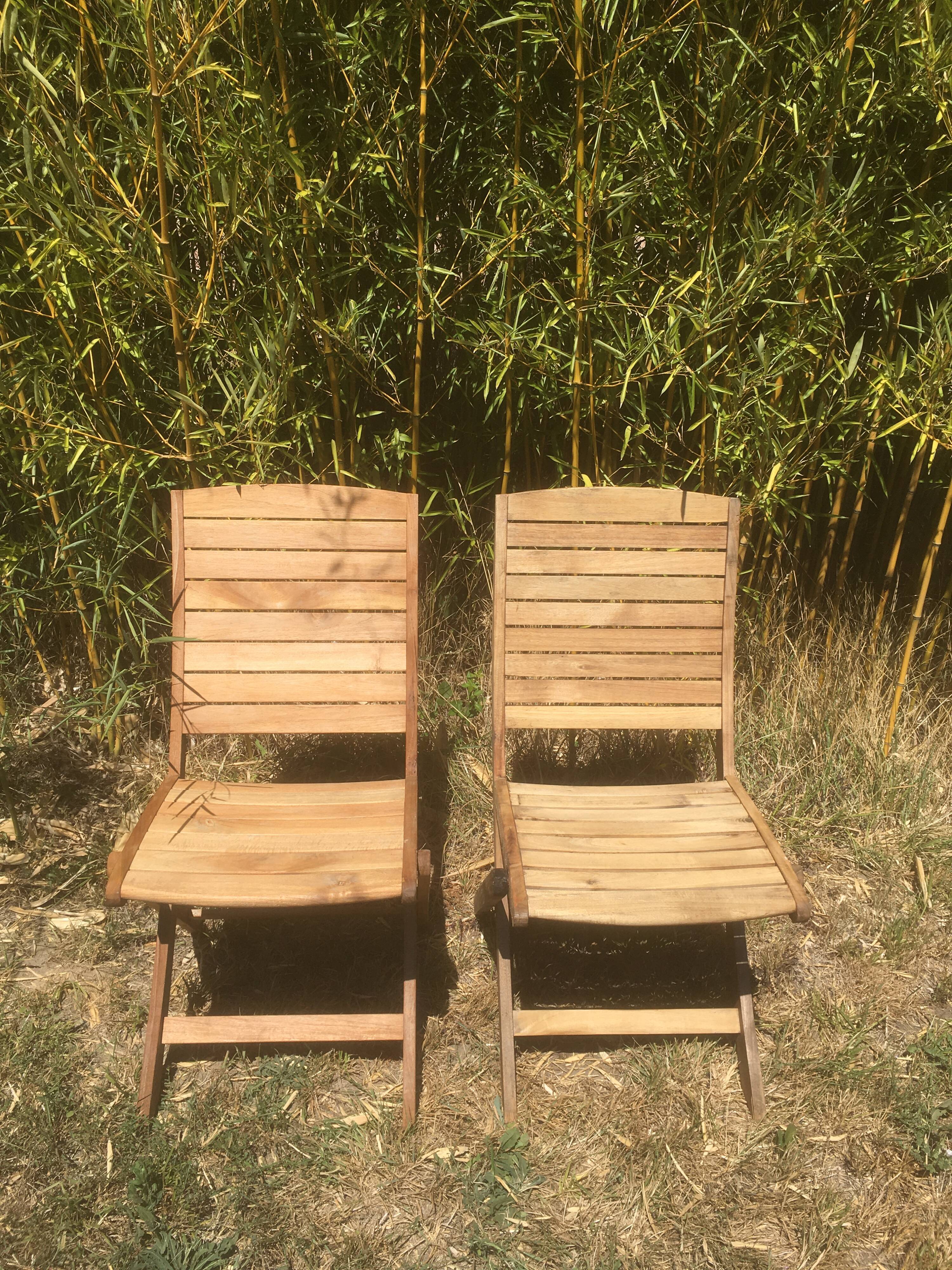 Pair of garden folding chairs