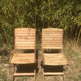 Pair of garden folding chairs