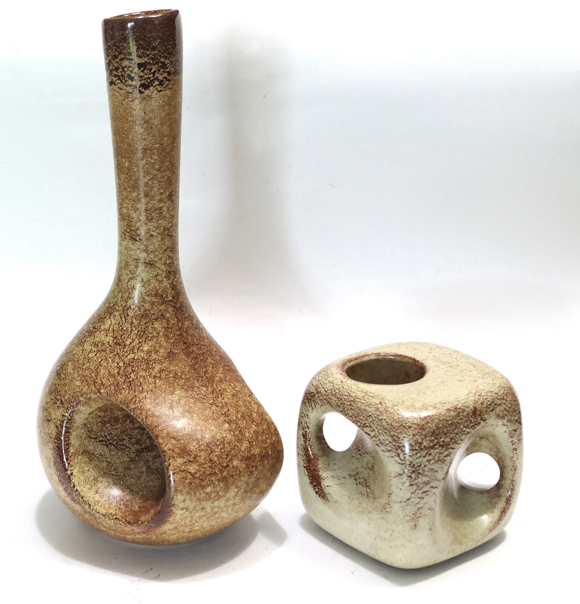 Lot de 2 vases vintage 1960's Bertoncello design Roberto Rigon