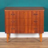 Retro Teak 1960s Bedside Chest Of Drawers