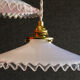 Set of 2 opaline suspensions delivered with new cable, socket and support in new brass