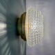 Vintage globe wall or ceiling light in molded diamond-point glass