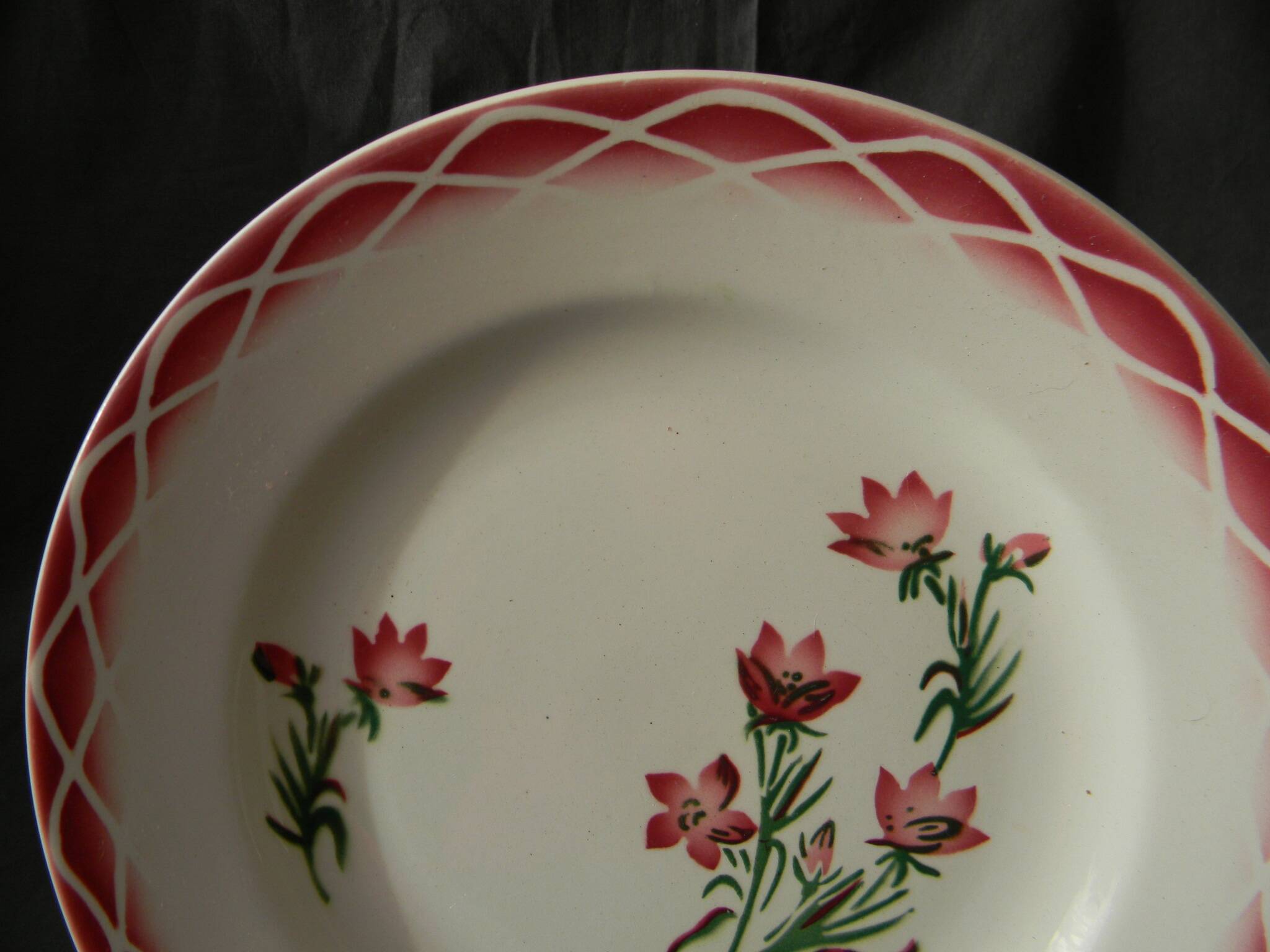 Set of 6 digoin sarreguemines earthenware dinner plates. aude model.