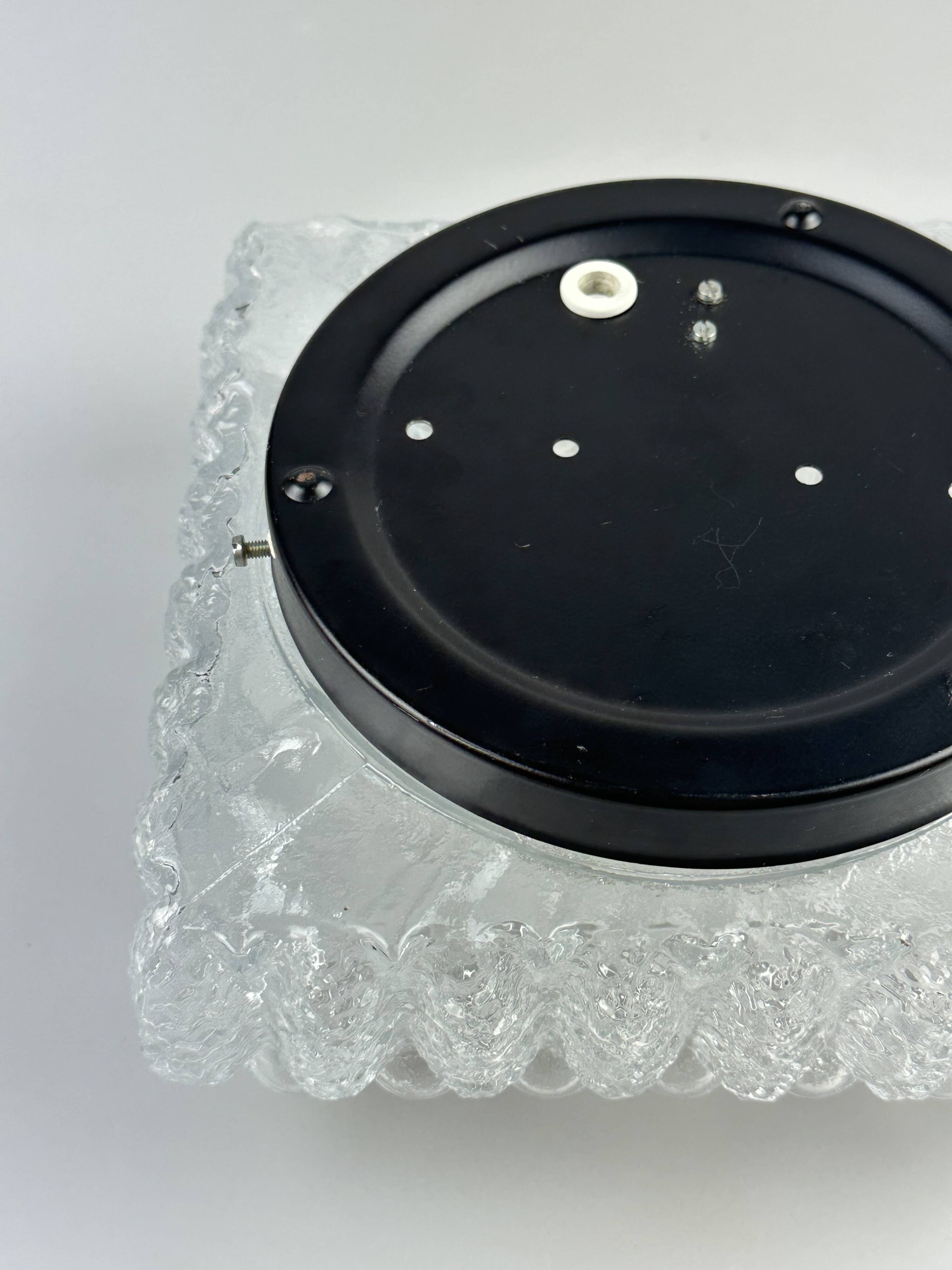 1960s/70s Ceiling Lamp, Flush Mount Glass, German Design