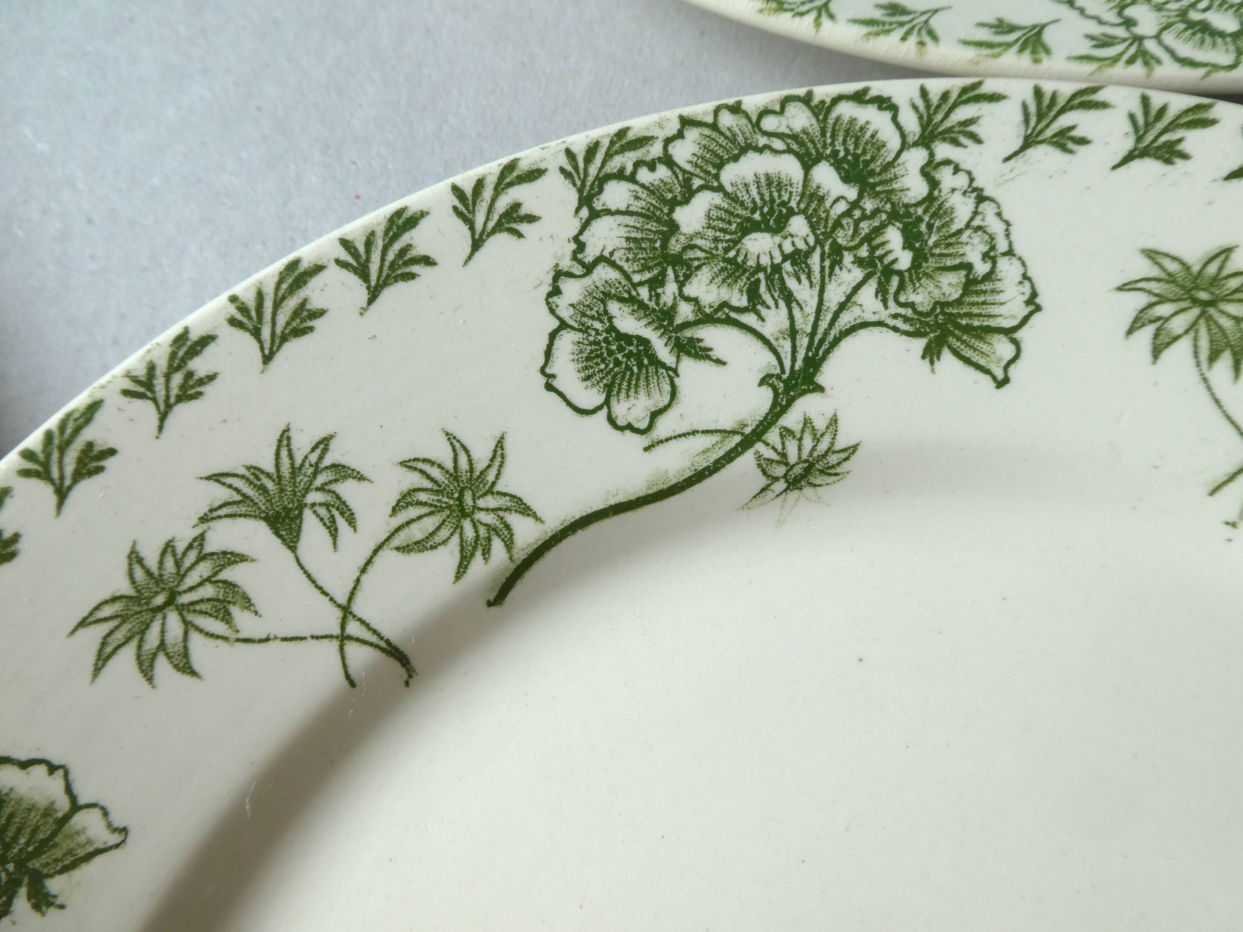 Set of 6 flat plates Sarreguemines