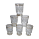 Set of 6 engraved cups and golden spirals 50-60s