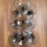 Set of 9 smoked glass champagne glasses