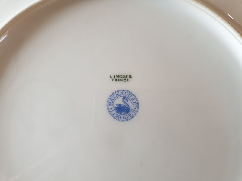 Series of 6 flat plates - limoges porcelain raynaud et cie