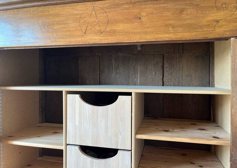 solid oak wardrobe with storage