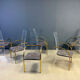 Plexiglass and brass dining chairs by Belgochrom, set of 6 - 1970s