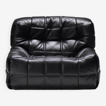 Superbe Kashima en cuir noir neuf de Michel Ducaroy pour Ligne Roset France