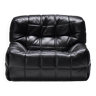 Stunning Kashima in new black leather by  Michel Ducaroy for Ligne Roset France