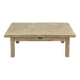 Table basse de ferme rénovée en bois massif brut 1 tiroir