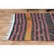Purple Vintage Turkish Handmade Wool Kilim Runner Rug 109x398