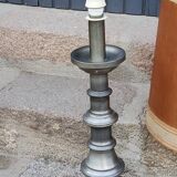 Pair of 70s Kaiser Leuchten lamps in brushed metal with original shades