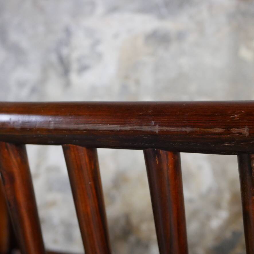 Wood and brass sofa frame, Italy, 1970s