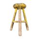 Tabouret en bois primitif sur trépied / hauteur 52 cm