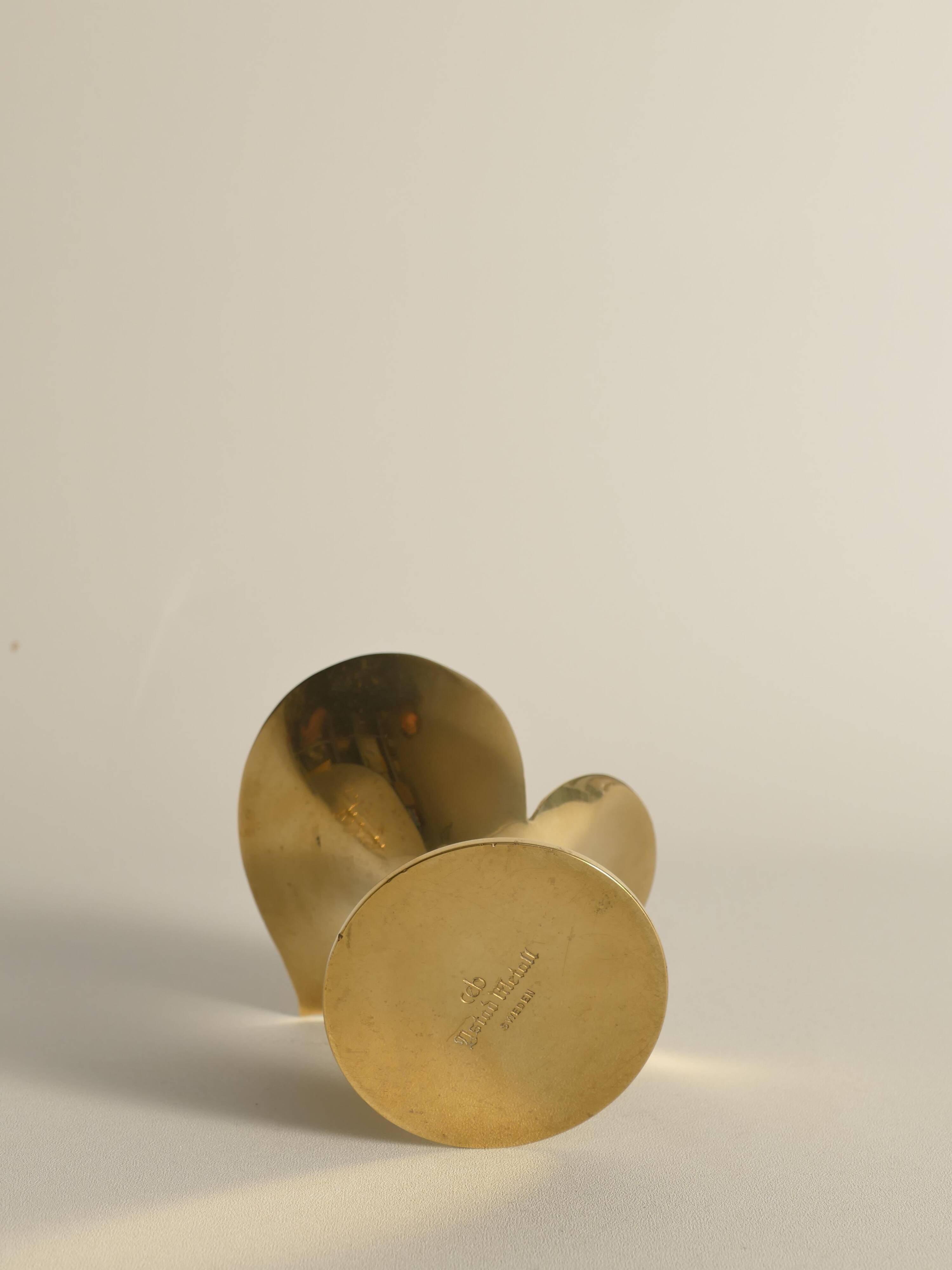 Art Deco Brass Calla Lily Candle Holder by Carl-Einar Borgström for Ystad-Metall