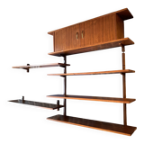 Bibliothèque scandinave en teck murale 1,8 m x 1,1 m
