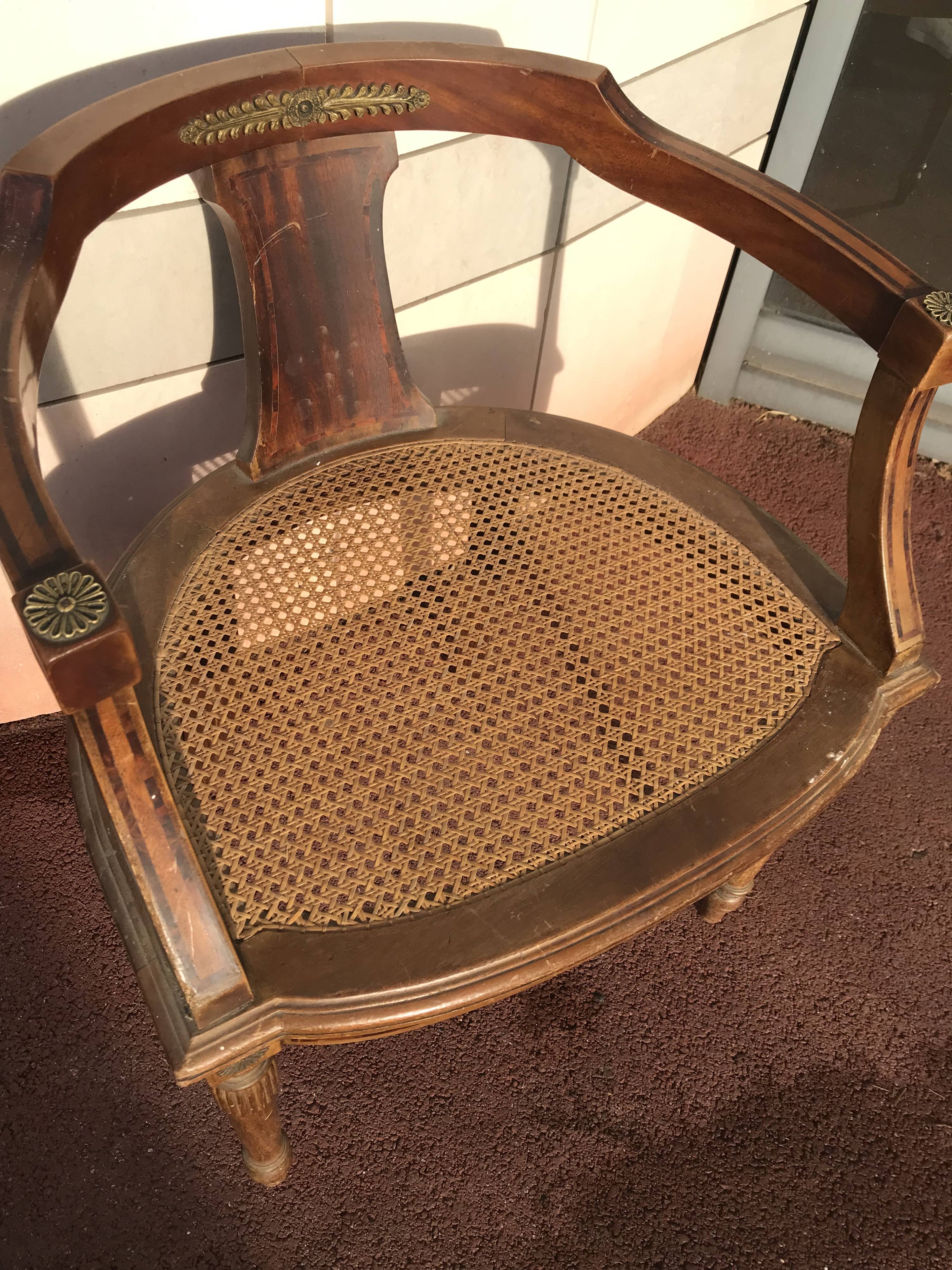 Cane empire armchair