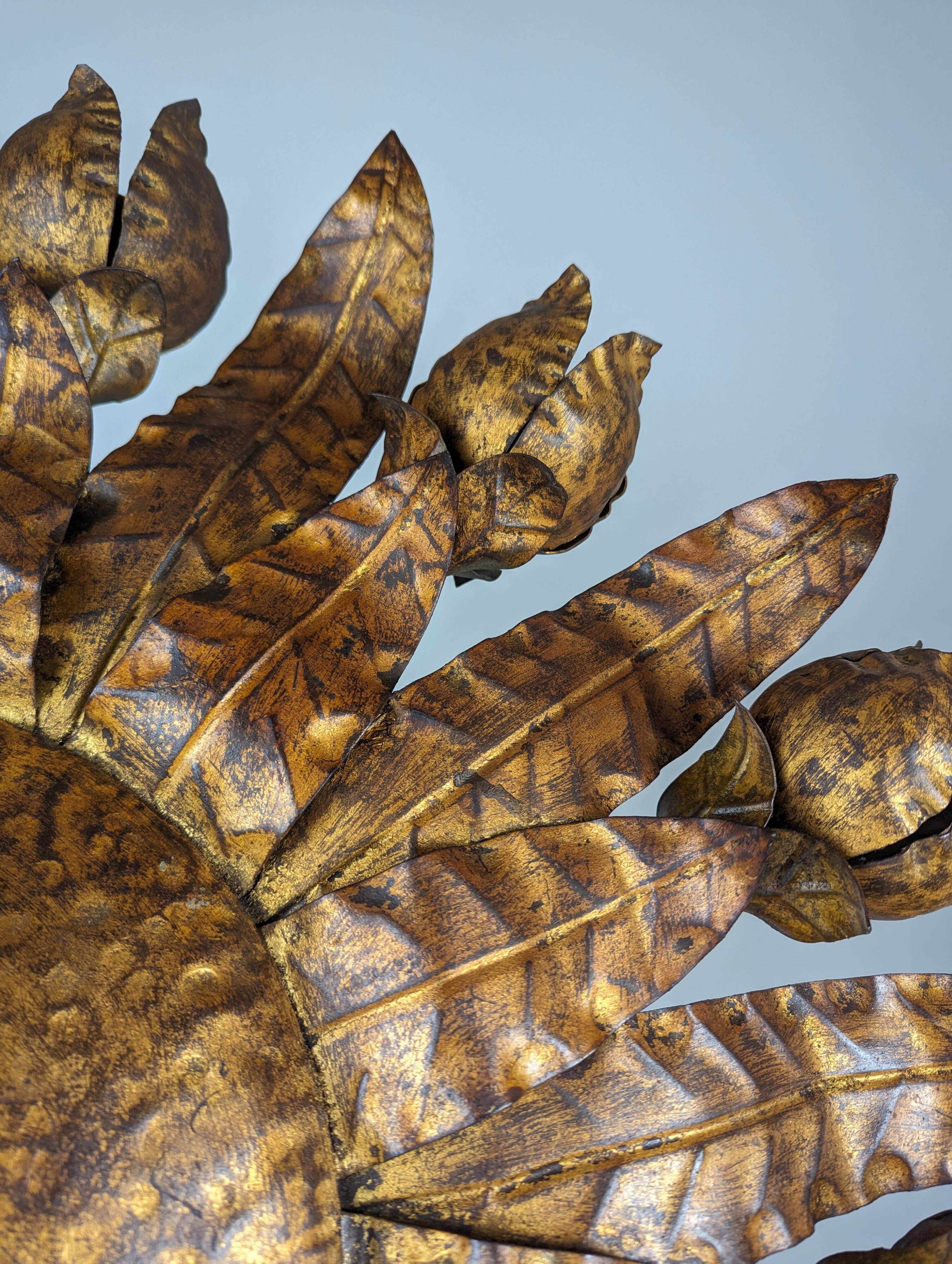 Large gilt floral sunurst lamp 1950s