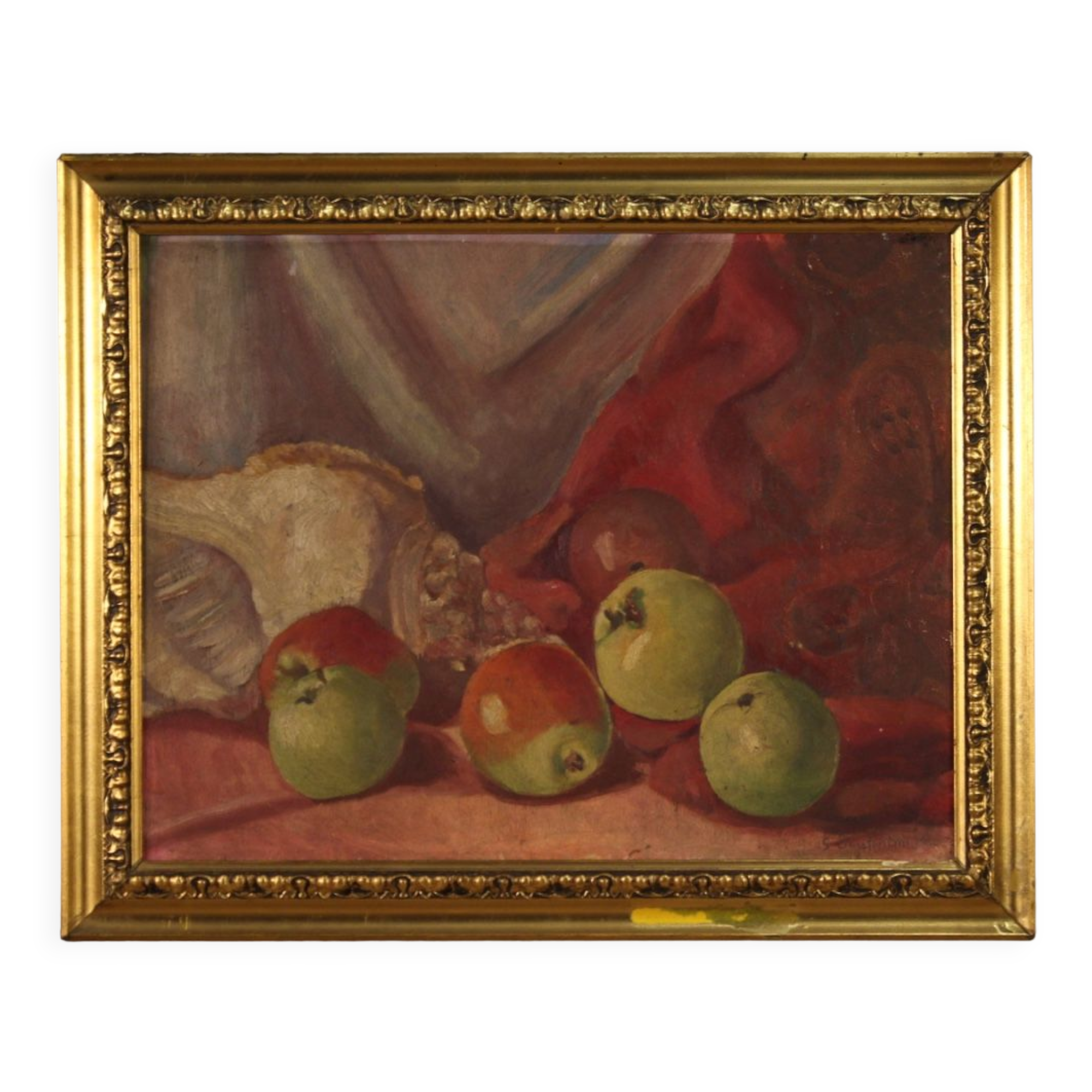 Italian signed still life painting dated 1930