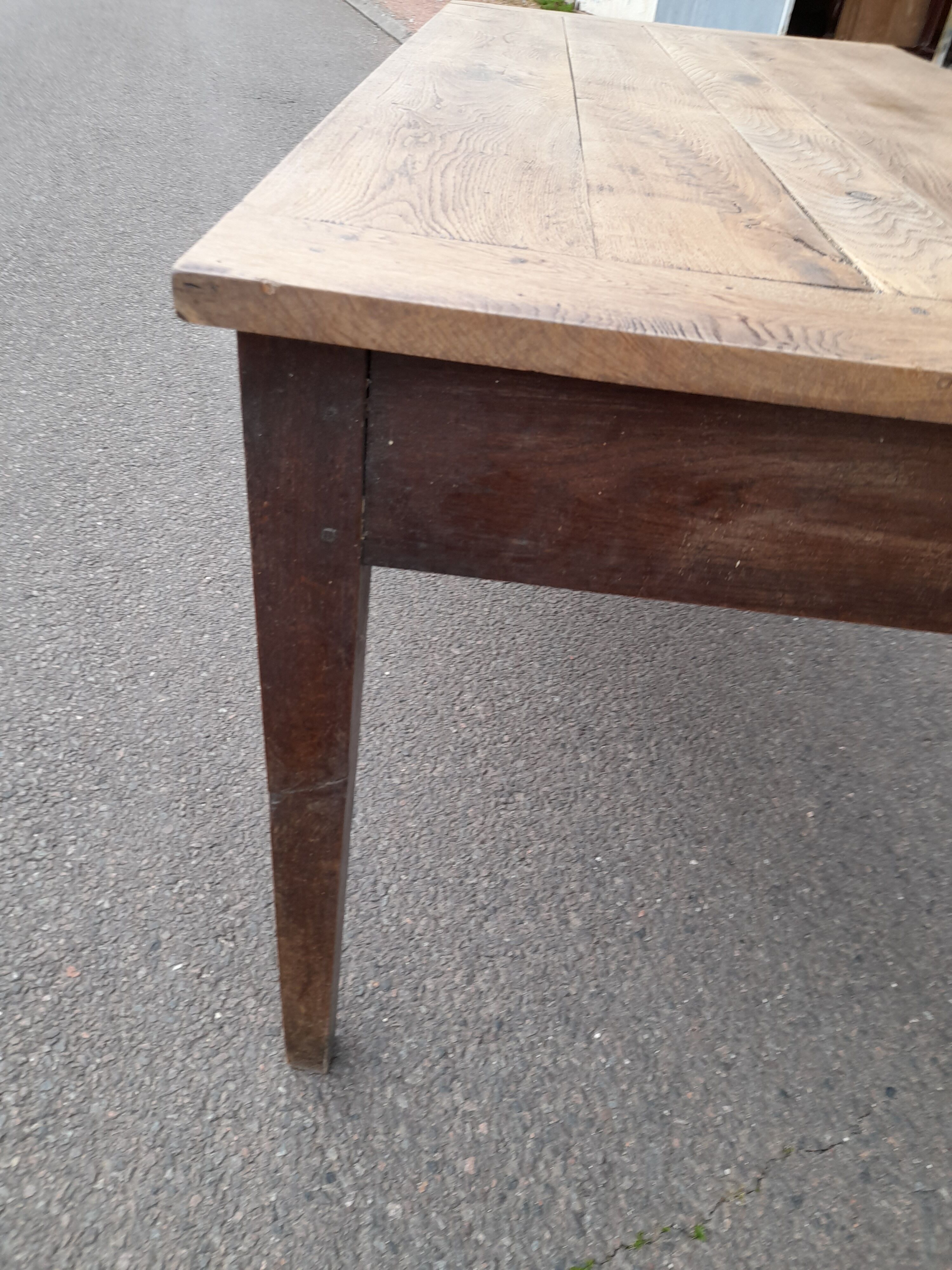 Old farm table 1900 in oak -1m67