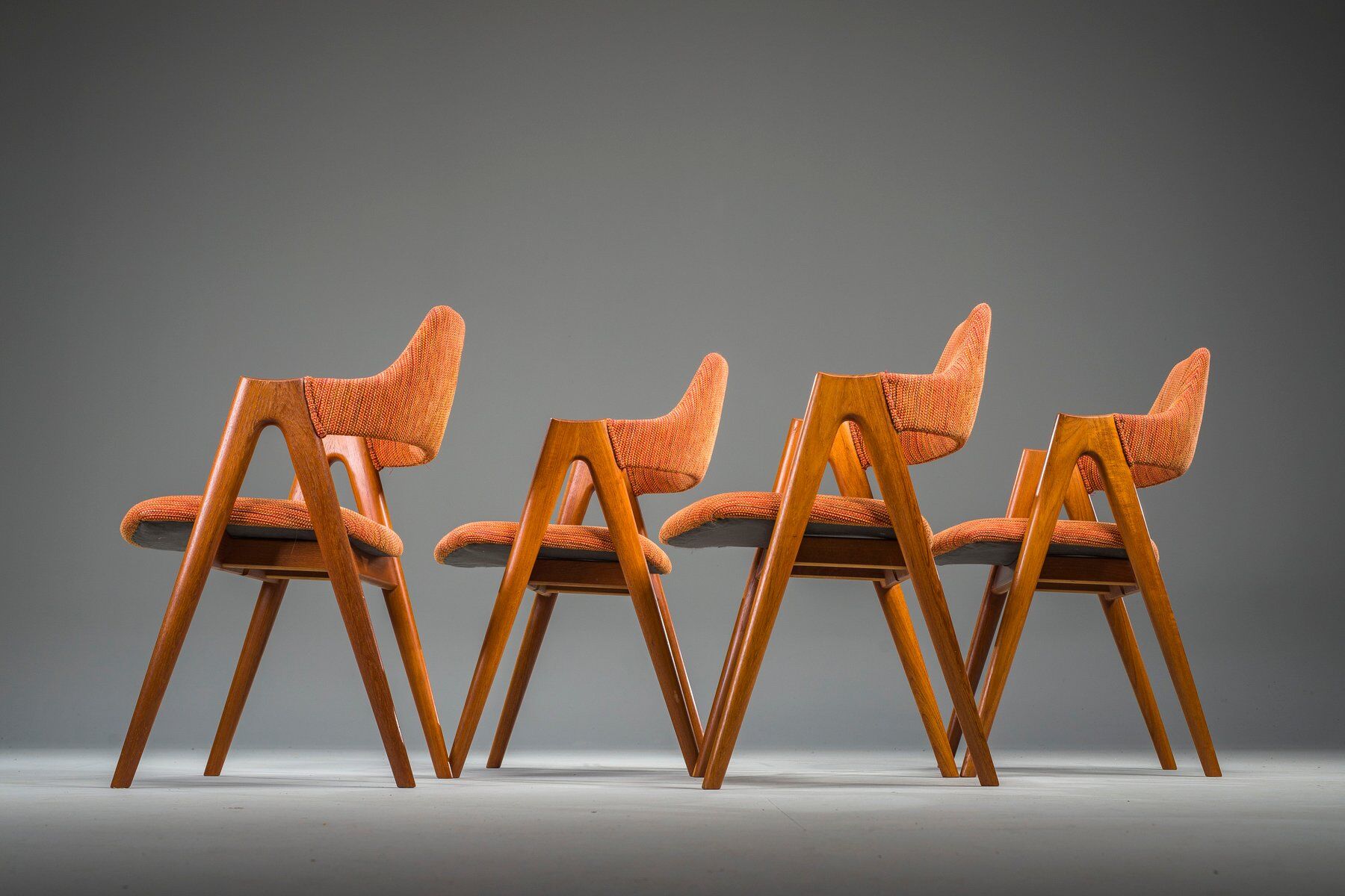 Chaises de salle à manger vintage danoises Compass par Kai Kristiansen, années 1960, lot de 4