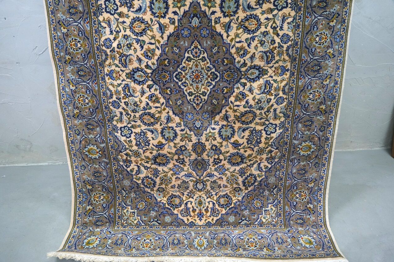 Vintage persian hand-woven keshan carpet ,240x141