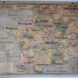 Wall map Vidal Lablache Mezieres, France provinces