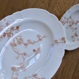Pair of antique Limoges Haviland porcelain relish dishes with bird decoration