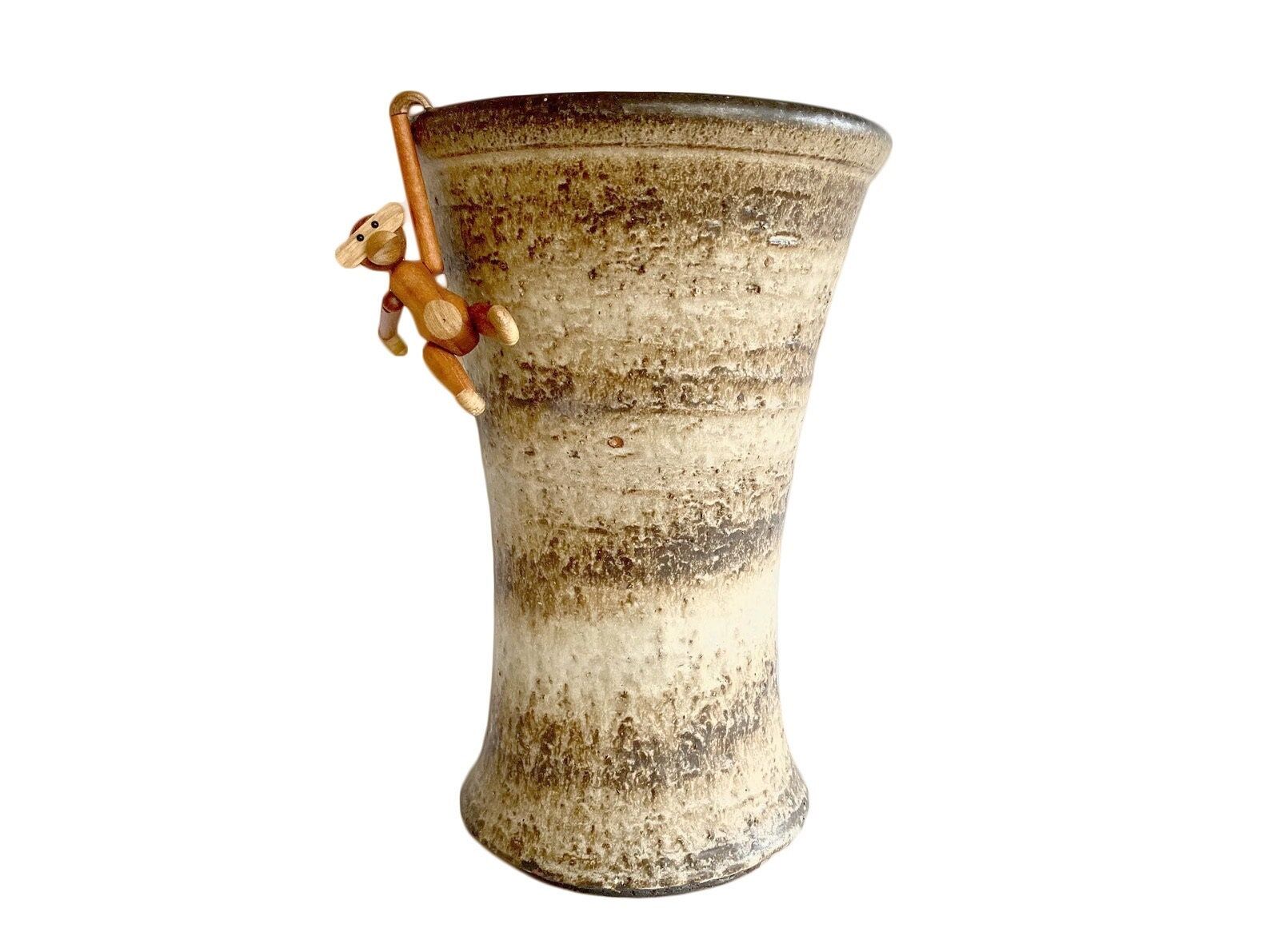 Large! Mid Century ceramic Vase, Brown, Vintage